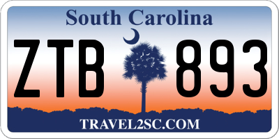 SC license plate ZTB893