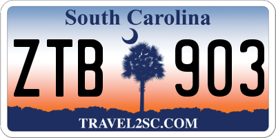 SC license plate ZTB903