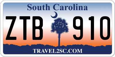 SC license plate ZTB910
