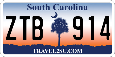 SC license plate ZTB914