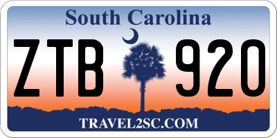 SC license plate ZTB920