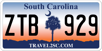 SC license plate ZTB929