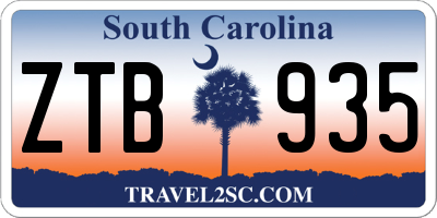 SC license plate ZTB935