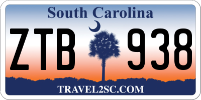 SC license plate ZTB938
