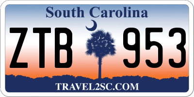 SC license plate ZTB953