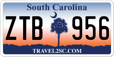 SC license plate ZTB956