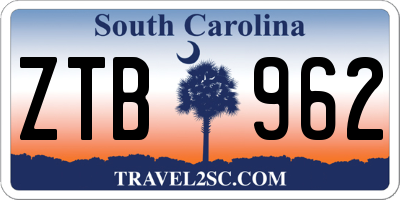 SC license plate ZTB962