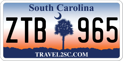 SC license plate ZTB965