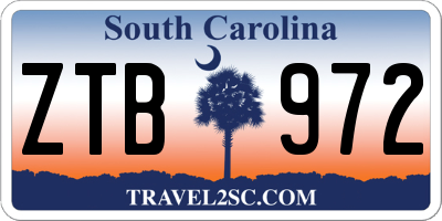 SC license plate ZTB972