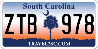 SC license plate ZTB978