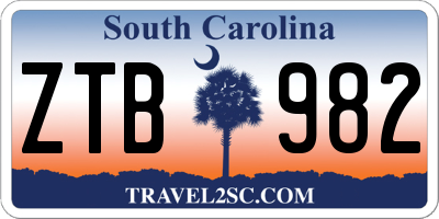 SC license plate ZTB982