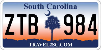 SC license plate ZTB984