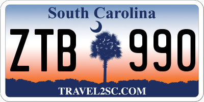 SC license plate ZTB990