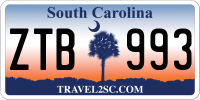 SC license plate ZTB993