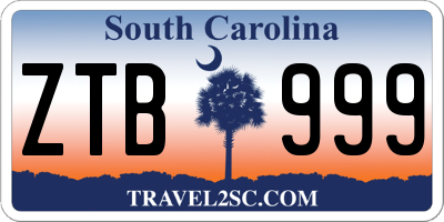 SC license plate ZTB999