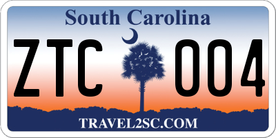 SC license plate ZTC004