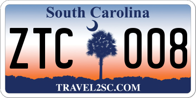 SC license plate ZTC008