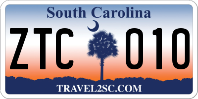 SC license plate ZTC010