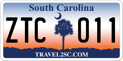 SC license plate ZTC011