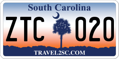 SC license plate ZTC020