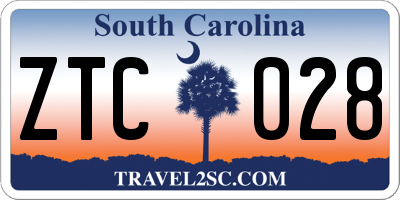SC license plate ZTC028