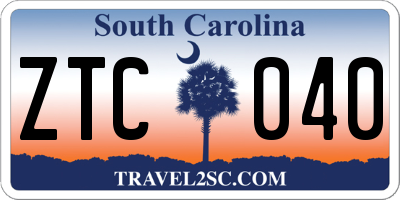SC license plate ZTC040