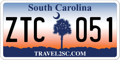 SC license plate ZTC051