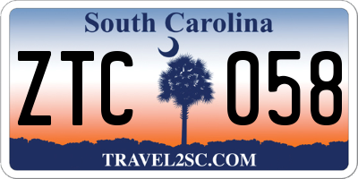 SC license plate ZTC058