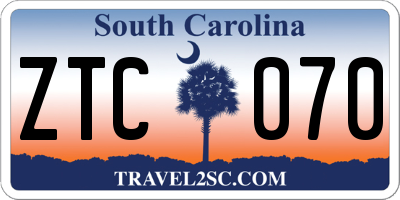 SC license plate ZTC070