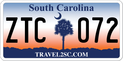 SC license plate ZTC072