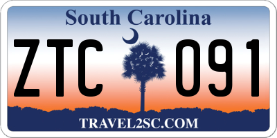 SC license plate ZTC091