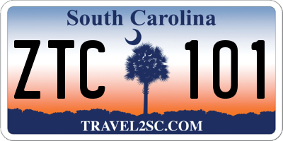 SC license plate ZTC101