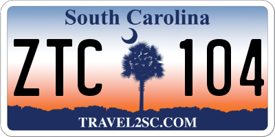 SC license plate ZTC104
