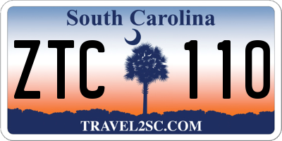 SC license plate ZTC110