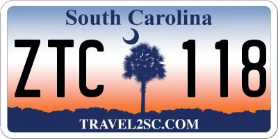 SC license plate ZTC118