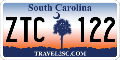 SC license plate ZTC122