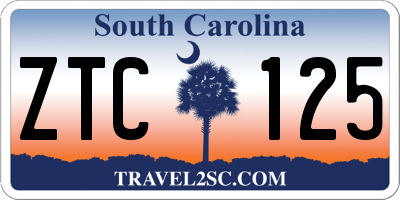 SC license plate ZTC125