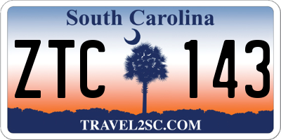 SC license plate ZTC143