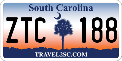 SC license plate ZTC188