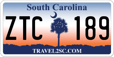SC license plate ZTC189