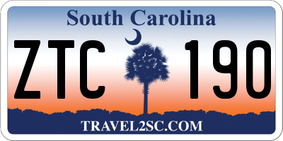 SC license plate ZTC190