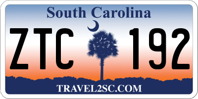 SC license plate ZTC192