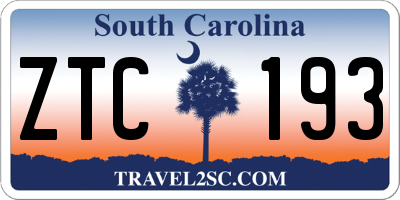 SC license plate ZTC193