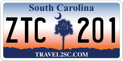 SC license plate ZTC201