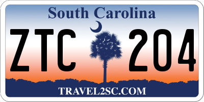 SC license plate ZTC204