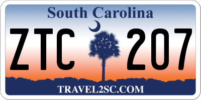 SC license plate ZTC207