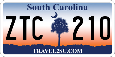 SC license plate ZTC210