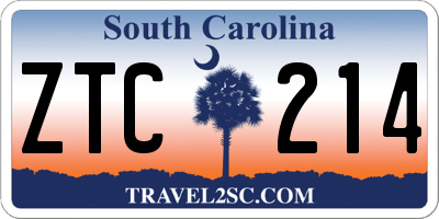 SC license plate ZTC214