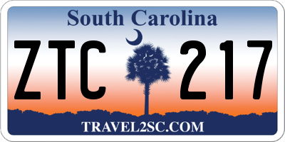 SC license plate ZTC217