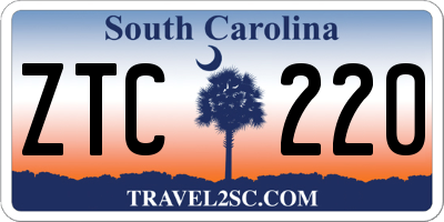 SC license plate ZTC220